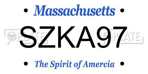 SZKA97 Massachusetts License Plate