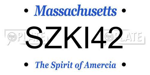 SZKI42 Massachusetts License Plate