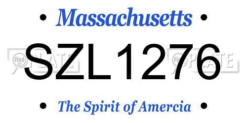 SZL1276 Massachusetts License Plate