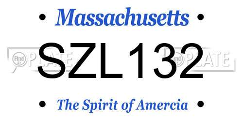 SZL132 Massachusetts License Plate