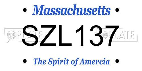SZL137 Massachusetts License Plate