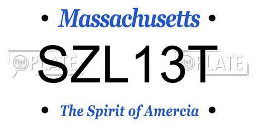 SZL13T Massachusetts License Plate