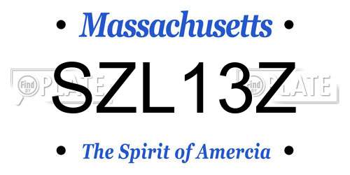 SZL13Z Massachusetts License Plate