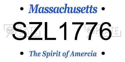 SZL1776 Massachusetts License Plate