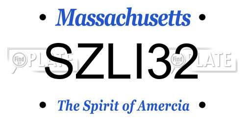 SZLI32 Massachusetts License Plate