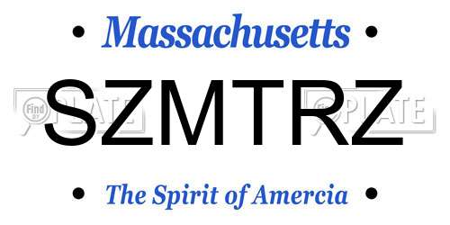 SZMTRZ Massachusetts License Plate