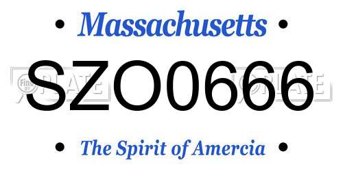 SZO0666 Massachusetts License Plate