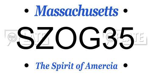 SZOG35 Massachusetts License Plate
