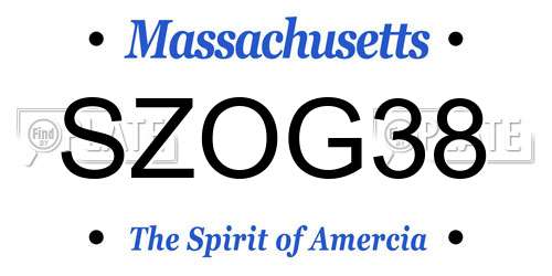 SZOG38 Massachusetts License Plate