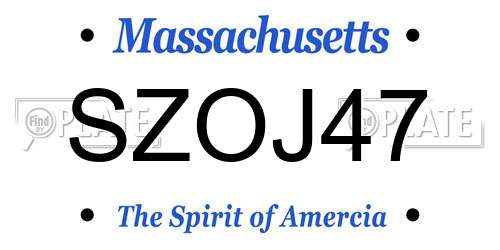 SZOJ47 Massachusetts License Plate
