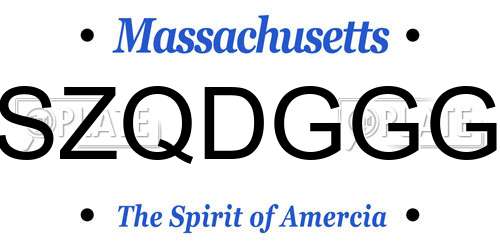 SZQDGGG Massachusetts License Plate