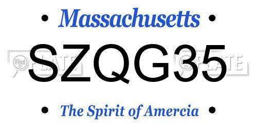 SZQG35 Massachusetts License Plate