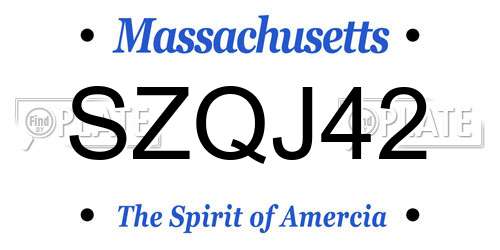 SZQJ42 Massachusetts License Plate
