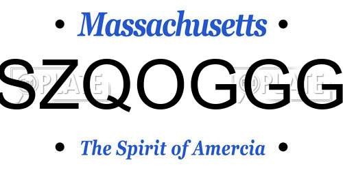 SZQOGGG Massachusetts License Plate