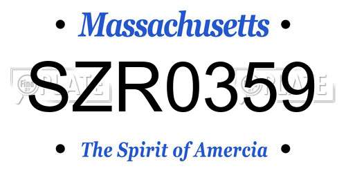 SZR0359 Massachusetts License Plate
