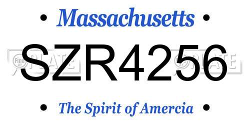 SZR4256 Massachusetts License Plate