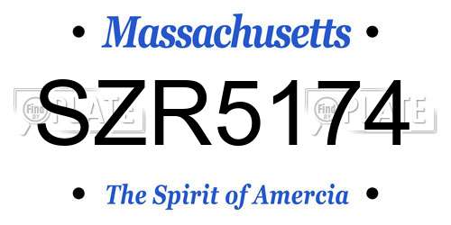 SZR5174 Massachusetts License Plate