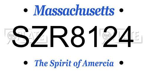 SZR8124 Massachusetts License Plate