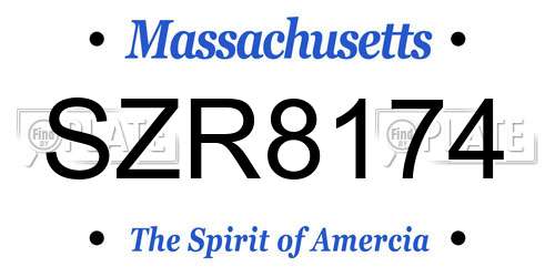 SZR8174 Massachusetts License Plate