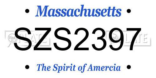 SZS2397 Massachusetts License Plate