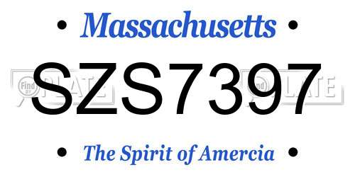 SZS7397 Massachusetts License Plate