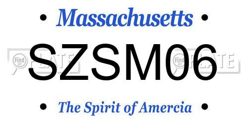 SZSM06 Massachusetts License Plate