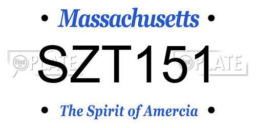 SZT151 Massachusetts License Plate