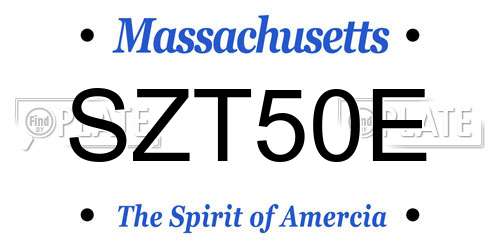 SZT50E Massachusetts License Plate