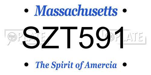 SZT591 Massachusetts License Plate