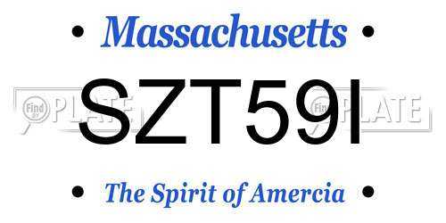 SZT59I Massachusetts License Plate