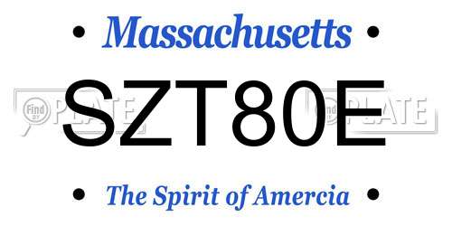 SZT80E Massachusetts License Plate