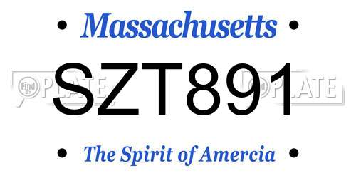 SZT891 Massachusetts License Plate