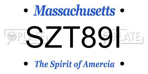 SZT89I Massachusetts License Plate