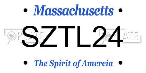 SZTL24 Massachusetts License Plate