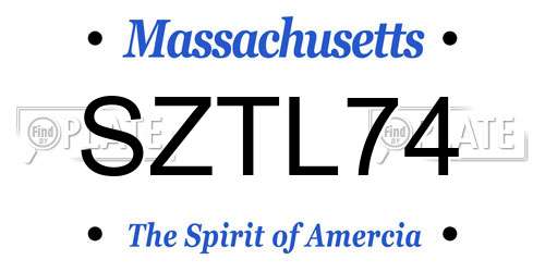 SZTL74 Massachusetts License Plate