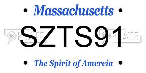 SZTS91 Massachusetts License Plate