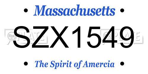 SZX1549 Massachusetts License Plate