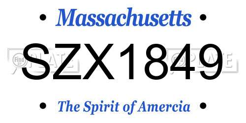SZX1849 Massachusetts License Plate