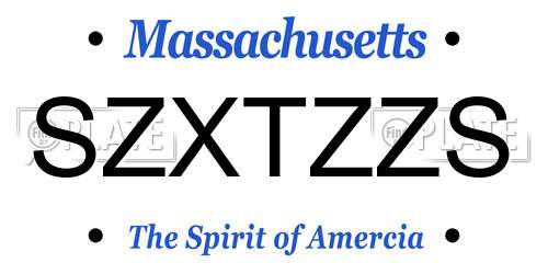 SZXTZZS Massachusetts License Plate