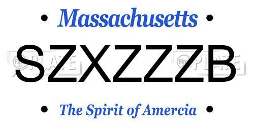 SZXZZZB Massachusetts License Plate
