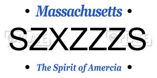 SZXZZZS Massachusetts License Plate