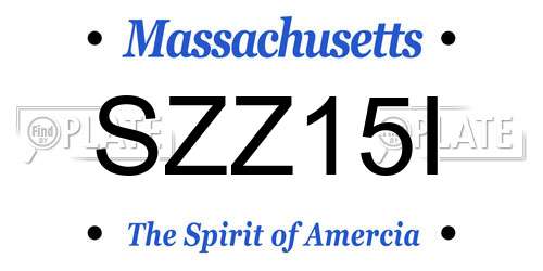SZZ15I Massachusetts License Plate