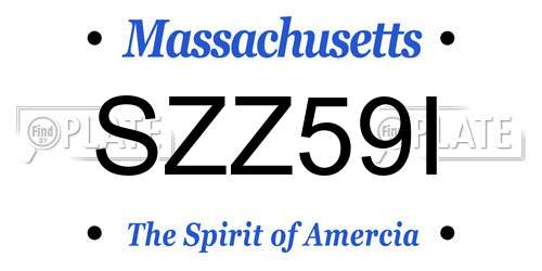SZZ59I Massachusetts License Plate