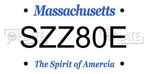 SZZ80E Massachusetts License Plate