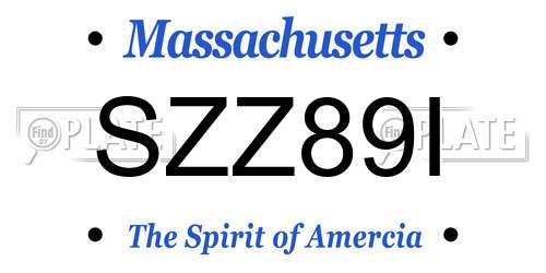 SZZ89I Massachusetts License Plate