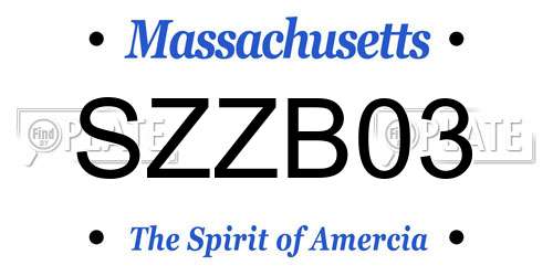 SZZB03 Massachusetts License Plate