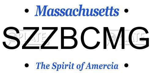 SZZBCMG Massachusetts License Plate