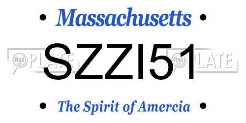 SZZI51 Massachusetts License Plate