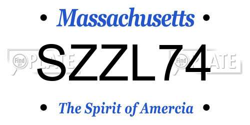 SZZL74 Massachusetts License Plate