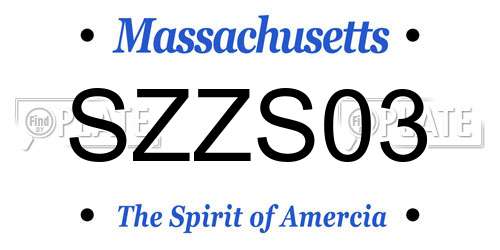 SZZS03 Massachusetts License Plate